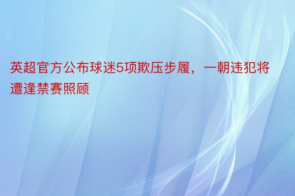 英超官方公布球迷5项欺压步履，一朝违犯将遭逢禁赛照顾